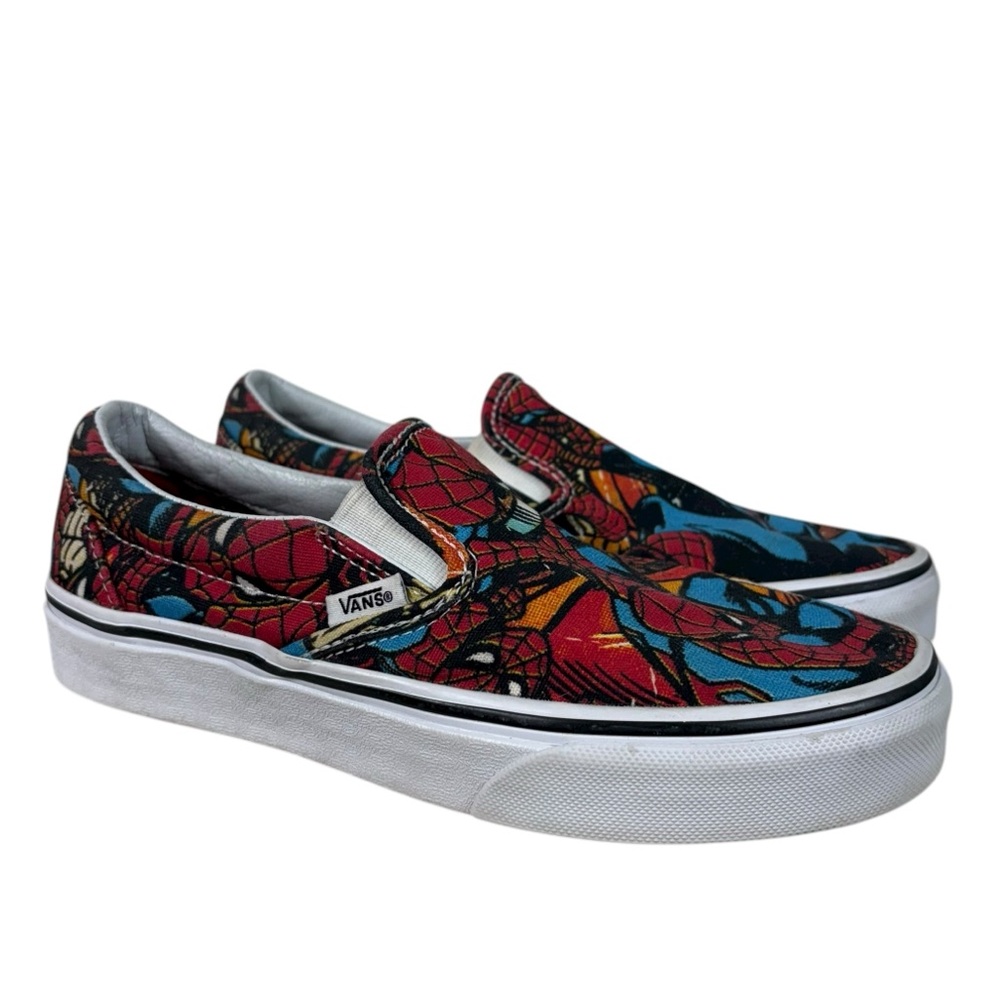 Vans x Marvel Spider-Man Low Top Slip On Canvas Sneakers Cartoon M5/W6.5 Comics